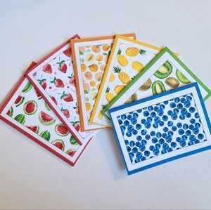Beautiful handmde fruit watercolour blank cards! ( Pack of 6 )